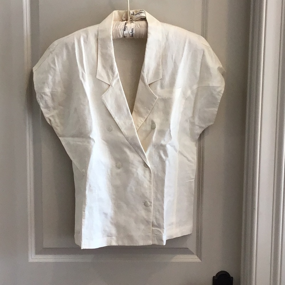 Liz Claiborne cream 100% linen v-neck - Sz 14